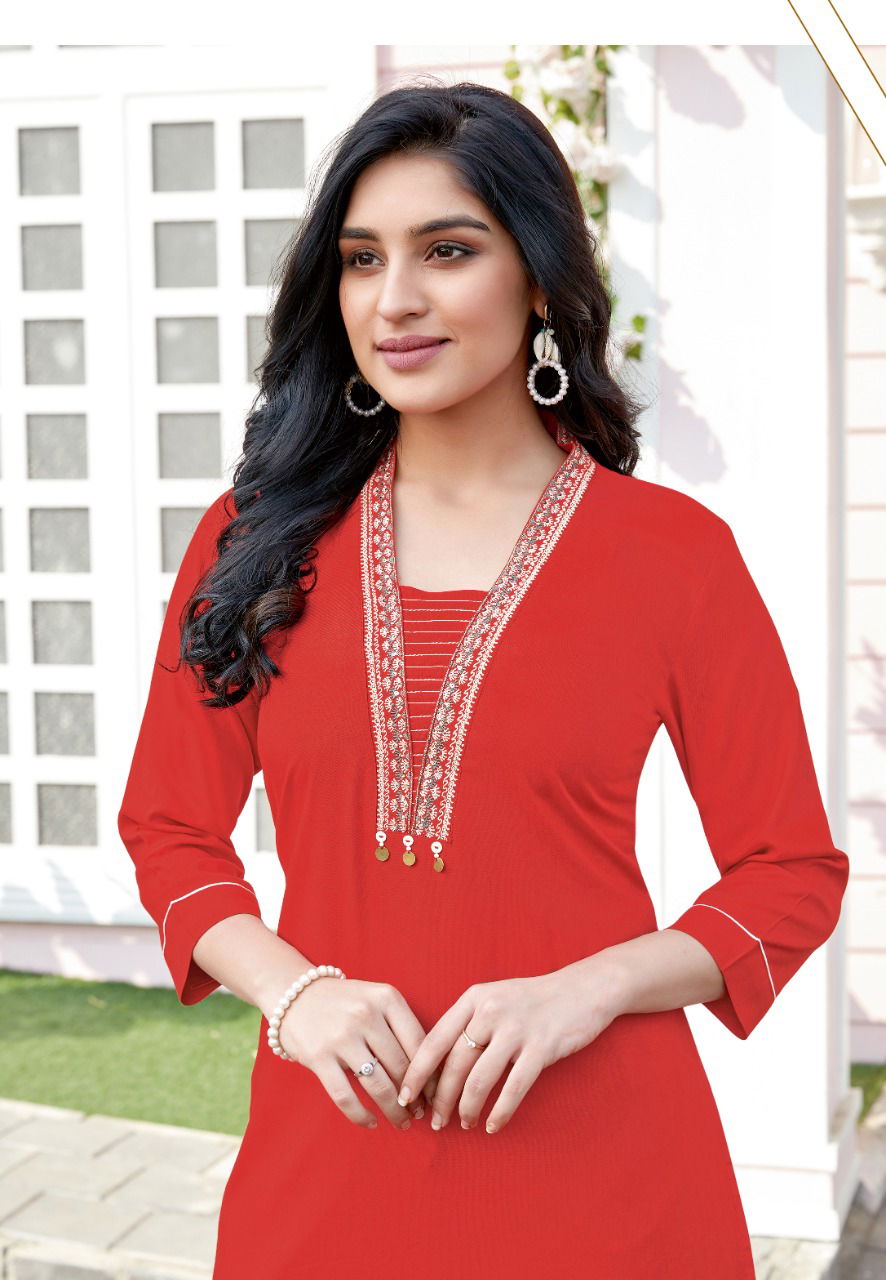 Mittoo Panghat 17 Heavy Rayon Latest Fancy Designer Ethnic Wear Embroidery And Hand Work Long Kurti  With Bottom  Collection